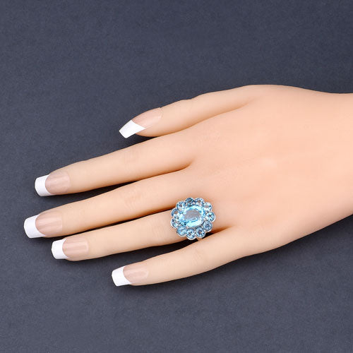 8.77 Carat Genuine Swiss Blue Topaz .925 Sterling Silver Ring on sale at MyriadMart