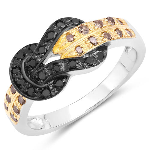 0.32 Carat Genuine Multi Diamond .925 Sterling Silver Ring on sale at MyriadMart