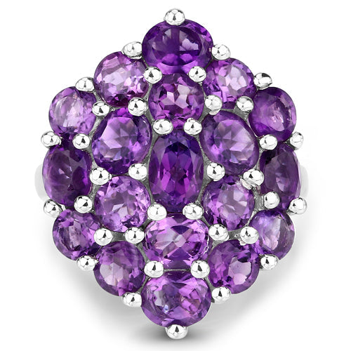 5.44 Carat Genuine Amethyst .925 Sterling Silver Ring on sale at MyriadMart