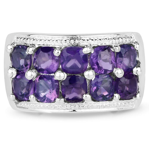 2.80 Carat Genuine Amethyst .925 Sterling Silver Ring on sale at MyriadMart