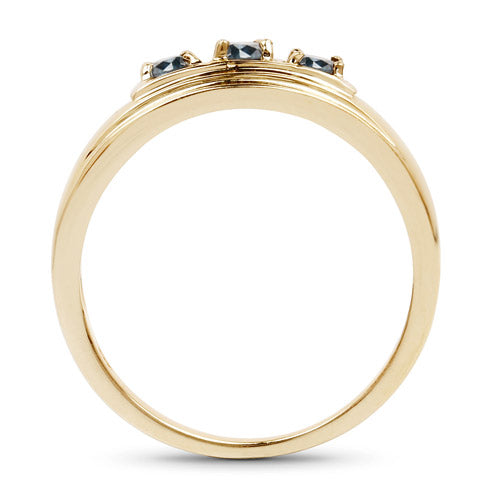 14K Yellow Gold Plated 0.33 Carat Genuine Blue Diamond .925 Sterling Silver Ring on sale at MyriadMart