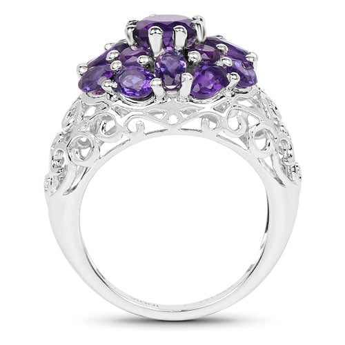 3.29 Carat Genuine Amethyst .925 Sterling Silver Ring on sale at MyriadMart