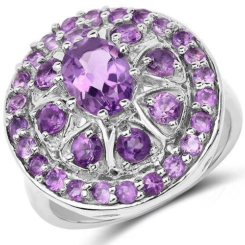 2.67 Carat Genuine Amethyst .925 Sterling Silver Ring on sale at MyriadMart