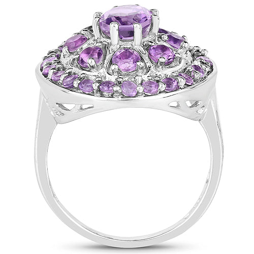 2.67 Carat Genuine Amethyst .925 Sterling Silver Ring on sale at MyriadMart