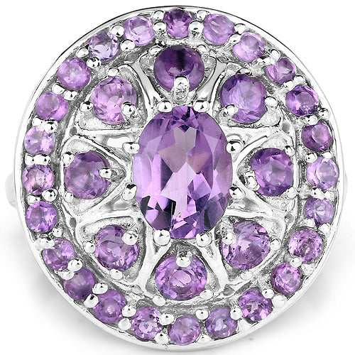 2.67 Carat Genuine Amethyst .925 Sterling Silver Ring on sale at MyriadMart