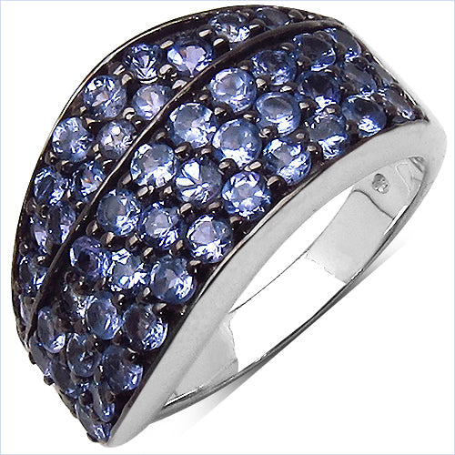 1.68 Carat Genuine Tanzanite .925 Sterling Silver Ring on sale at MyriadMart