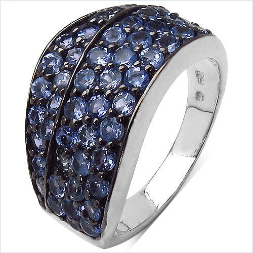 1.68 Carat Genuine Tanzanite .925 Sterling Silver Ring on sale at MyriadMart