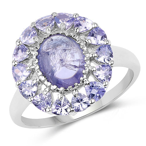 3.85 Carat Genuine Tanzanite .925 Sterling Silver Ring on sale at MyriadMart