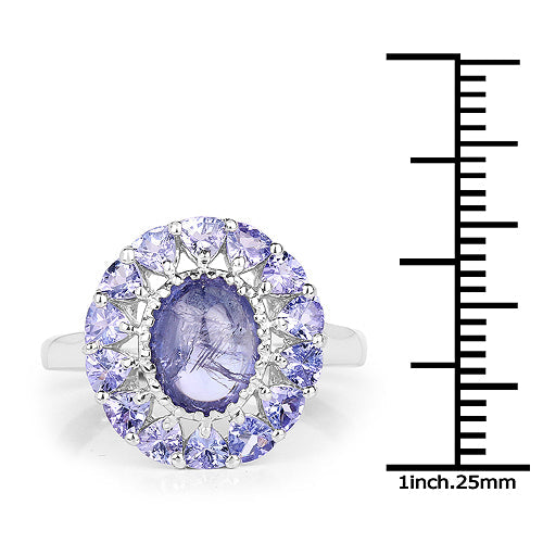 3.85 Carat Genuine Tanzanite .925 Sterling Silver Ring on sale at MyriadMart
