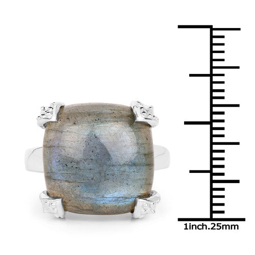 16.95 Carat Genuine Labradorite .925 Sterling Silver Ring on sale at MyriadMart