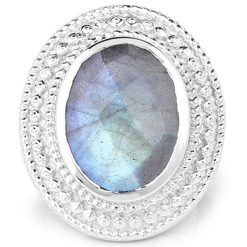 7.00 Carat Genuine Labradorite .925 Sterling Silver Ring on sale at MyriadMart
