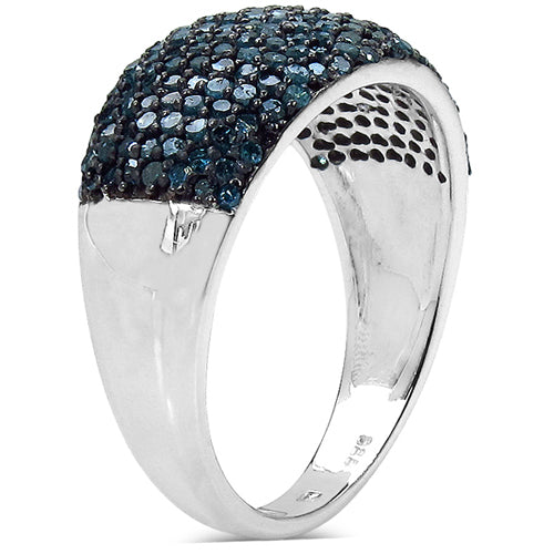 0.99 Carat Genuine Blue Diamond Sterling Silver Ring on sale at MyriadMart