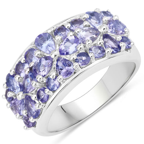 2.52 Carat Genuine Tanzanite .925 Sterling Silver Ring on sale at MyriadMart