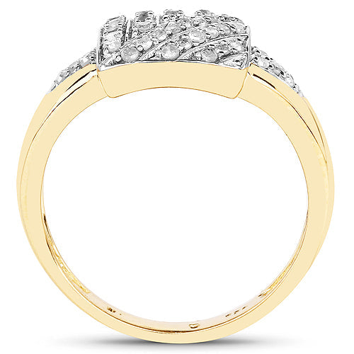 14K Yellow Gold Plated 0.23 Carat Genuine White Diamond .925 Sterling Silver Ring on sale at MyriadMart