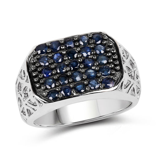 1.13 Carat Genuine Blue Sapphire .925 Sterling Silver Ring on sale at MyriadMart