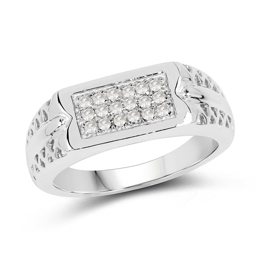 0.27 Carat Genuine White Diamond .925 Sterling Silver Ring on sale at MyriadMart