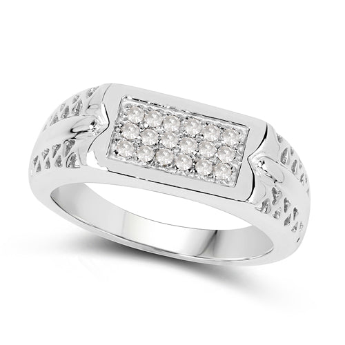 0.27 Carat Genuine White Diamond .925 Sterling Silver Ring on sale at MyriadMart