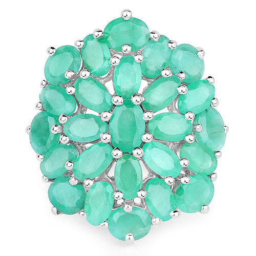 5.88 Carat Genuine Emerald .925 Sterling Silver Ring on sale at MyriadMart