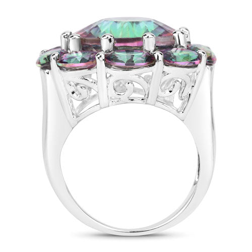 11.45 Carat Genuine Rainbow Quartz .925 Sterling Silver Ring on sale at MyriadMart