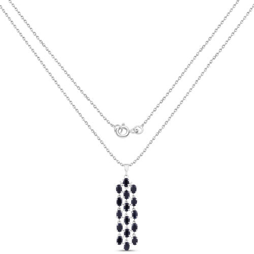 7.68 Carat Genuine Blue Sapphire .925 Sterling Silver Pendant on sale at MyriadMart