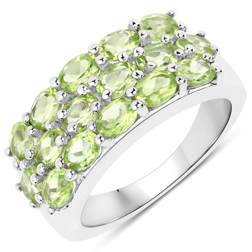 8.84 Carat Genuine Peridot .925 Sterling Silver 3 Piece Jewelry Set Ring, Earrings, and Pendant w/ Chain on sale at MyriadMart