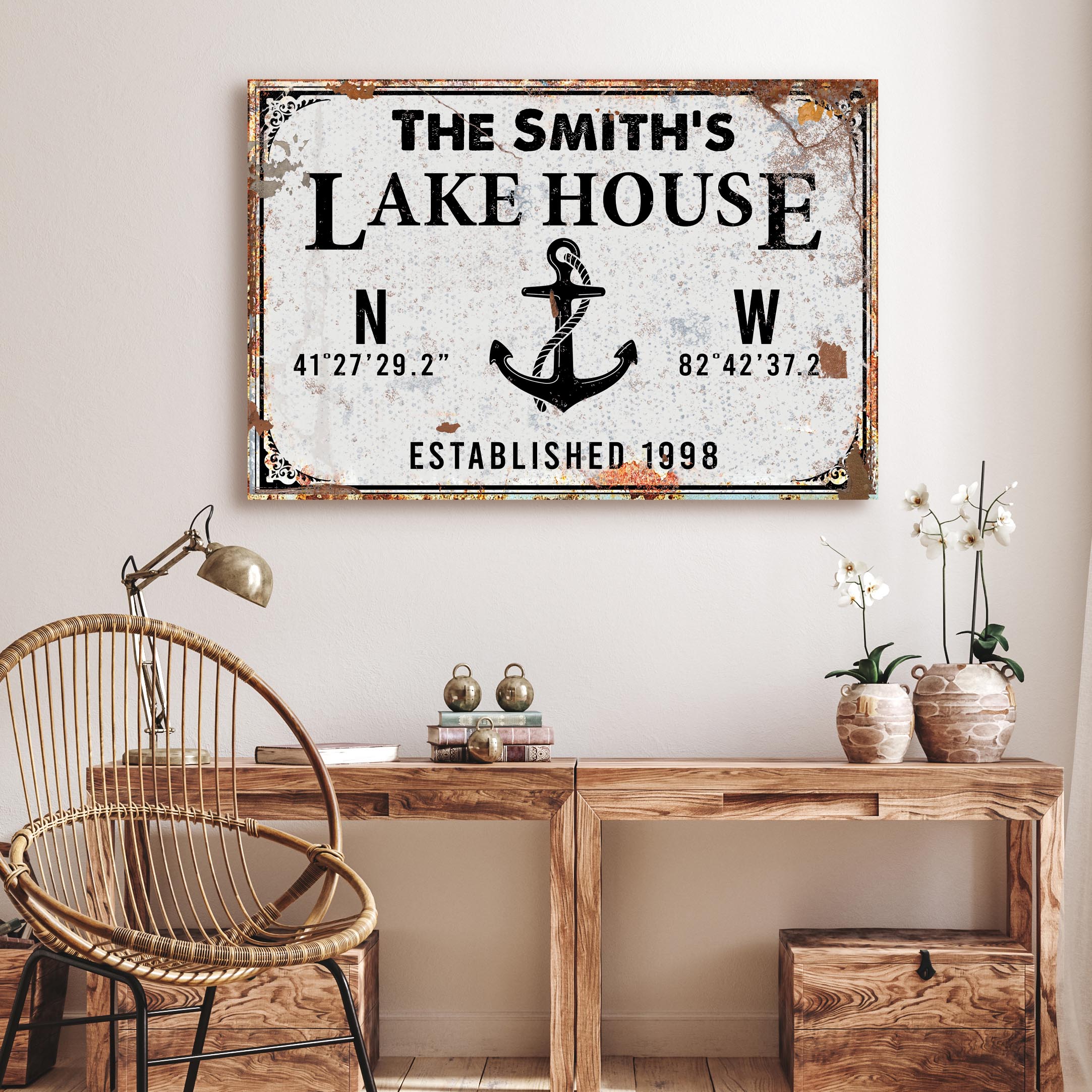 Family Lake House Anchor Sign on sale at MyriadMart