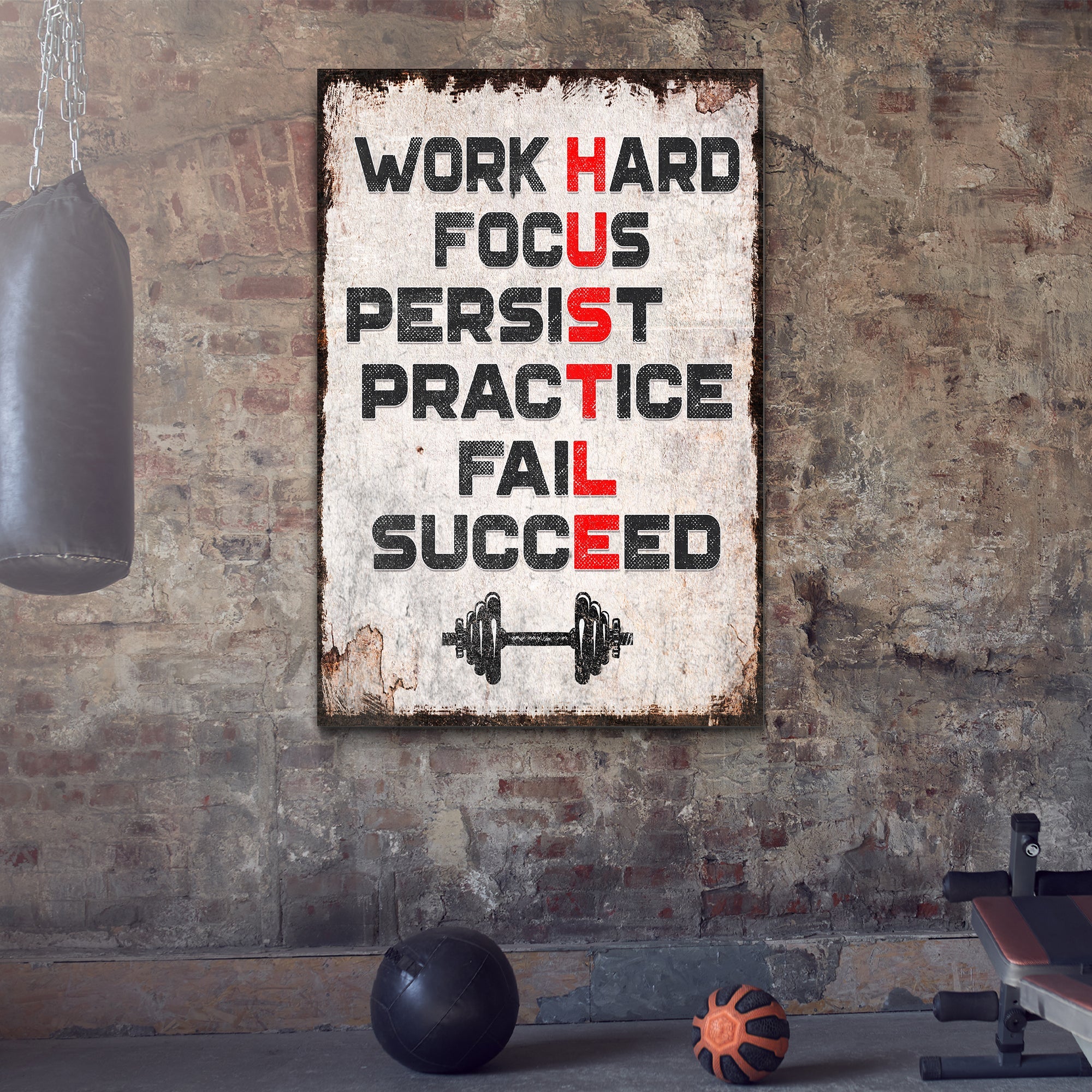 HUSTLE Motivational Portrait Sign II on sale at MyriadMart