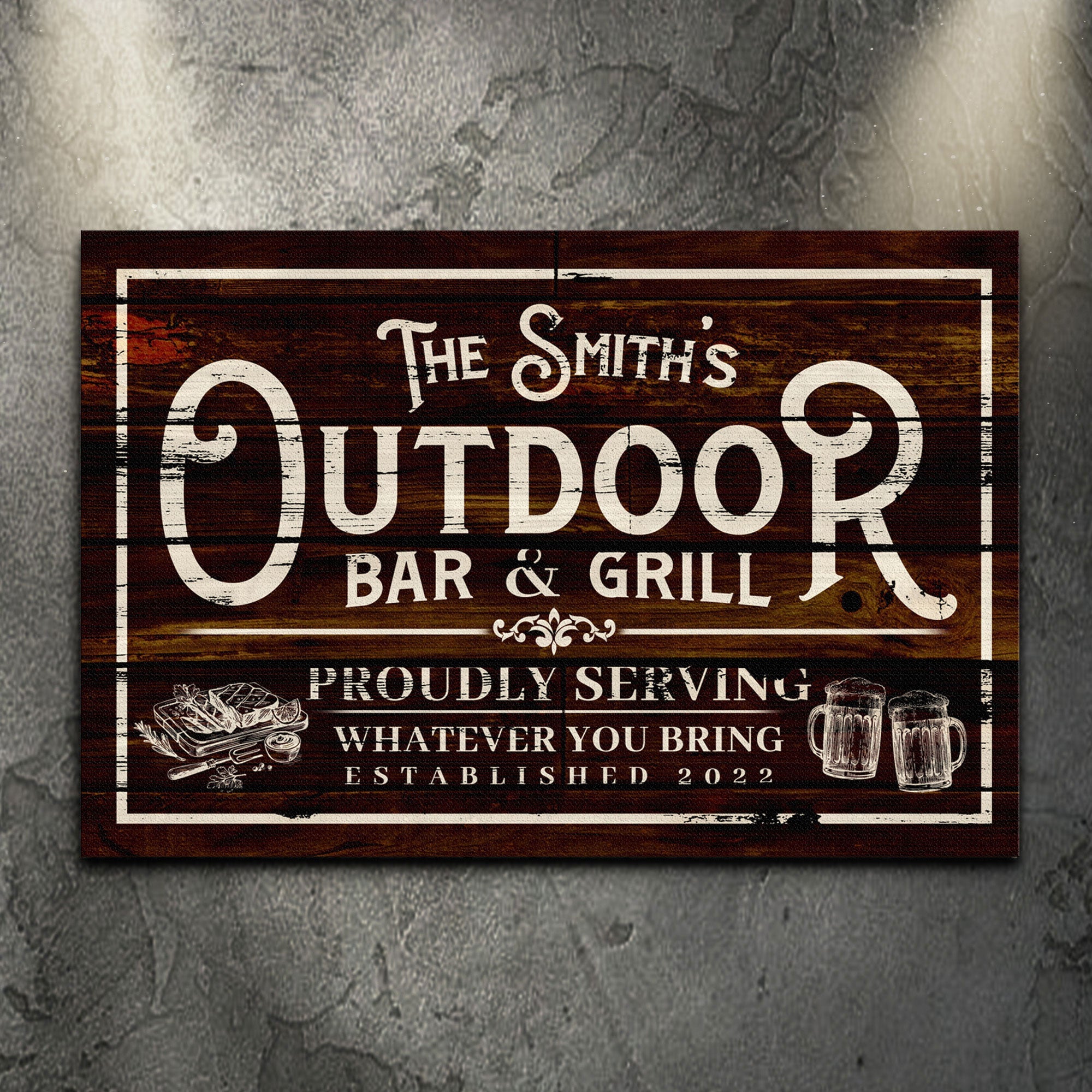 Family Outdoor Bar And Grill Sign II on sale at MyriadMart