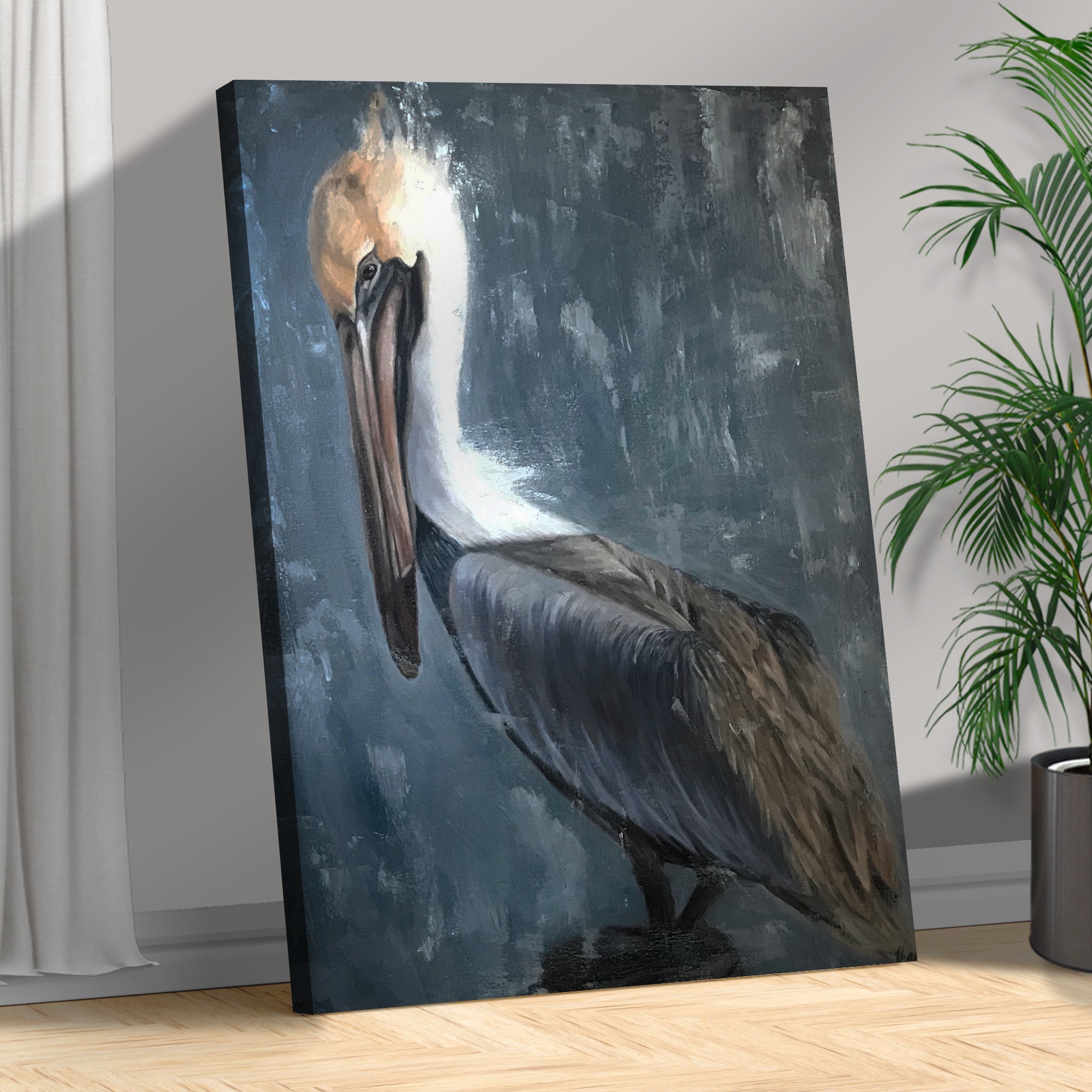 Pelican Painting "The Fish Catcher" Canvas Wall Art II on sale at MyriadMart