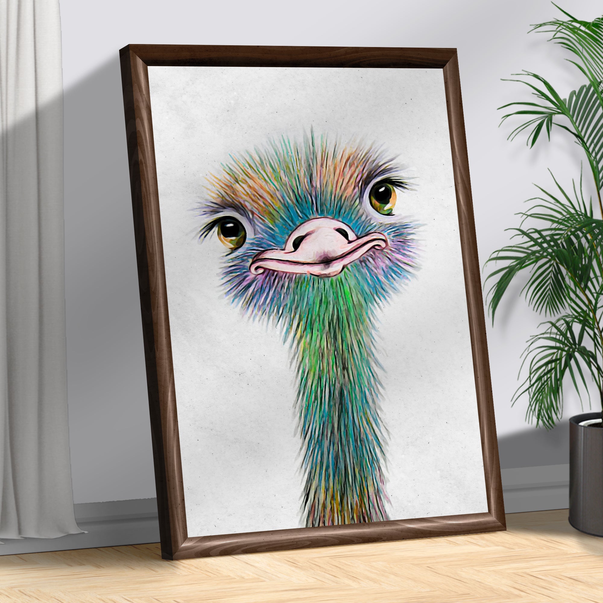Watercolor Ostrich Canvas Wall Art II on sale at MyriadMart