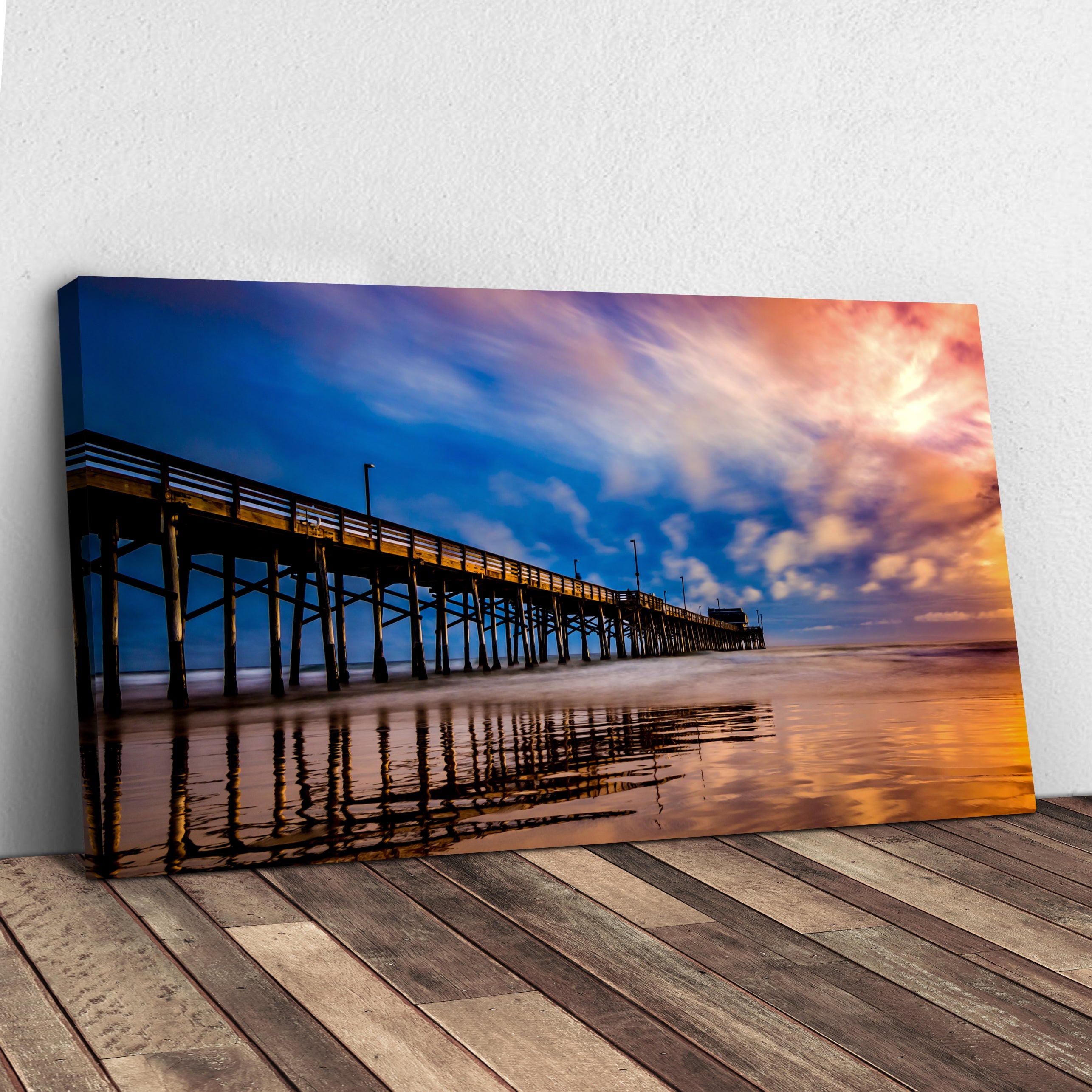 Beach Pier & Ocean Horizon Canvas Wall Art on sale at MyriadMart