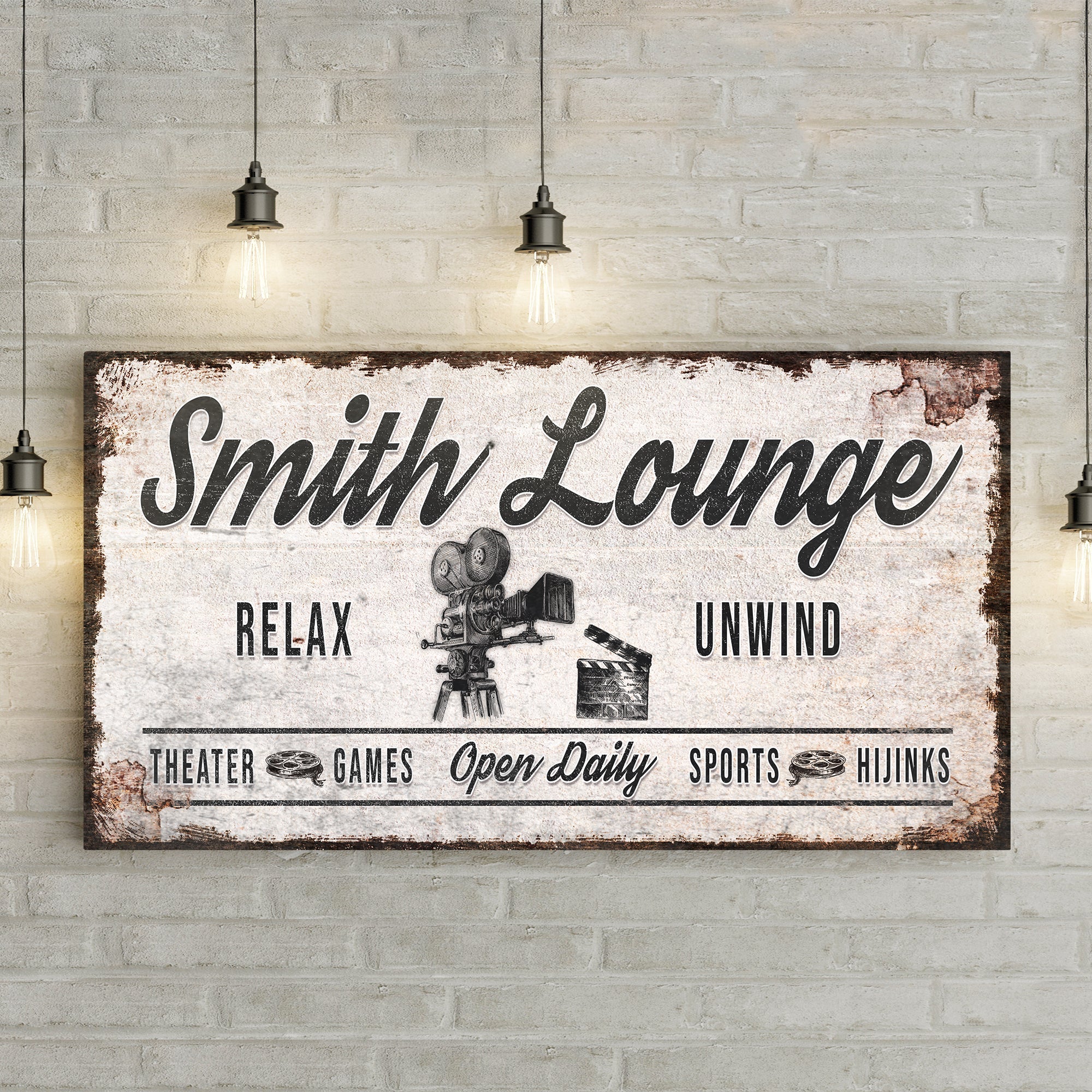 Relax Unwind Theatre Lounge Sign on sale at MyriadMart
