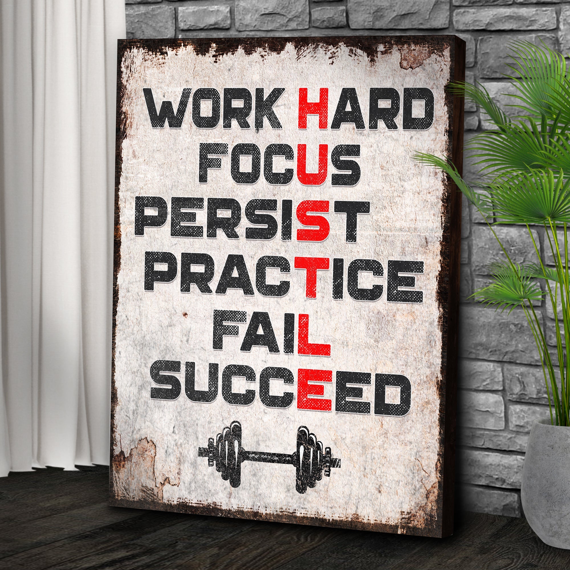 HUSTLE Motivational Portrait Sign II on sale at MyriadMart