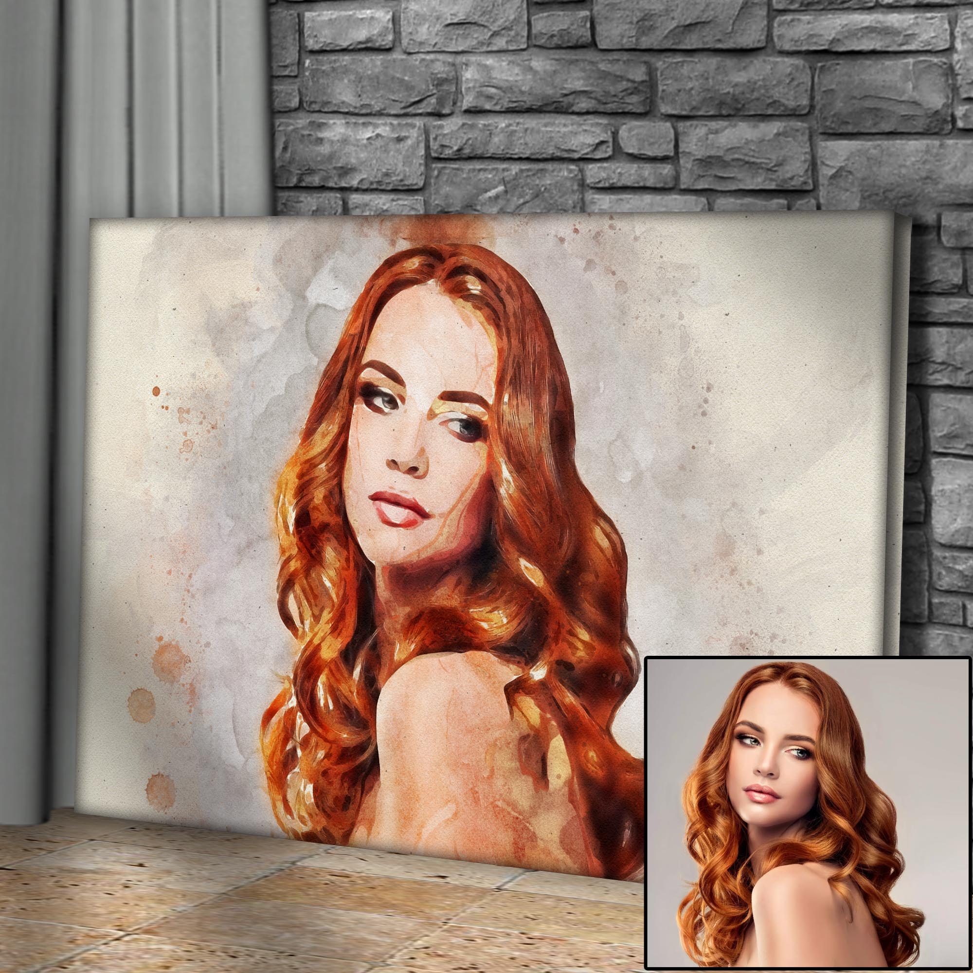 Classic Watercolor Portrait Sign on sale at MyriadMart