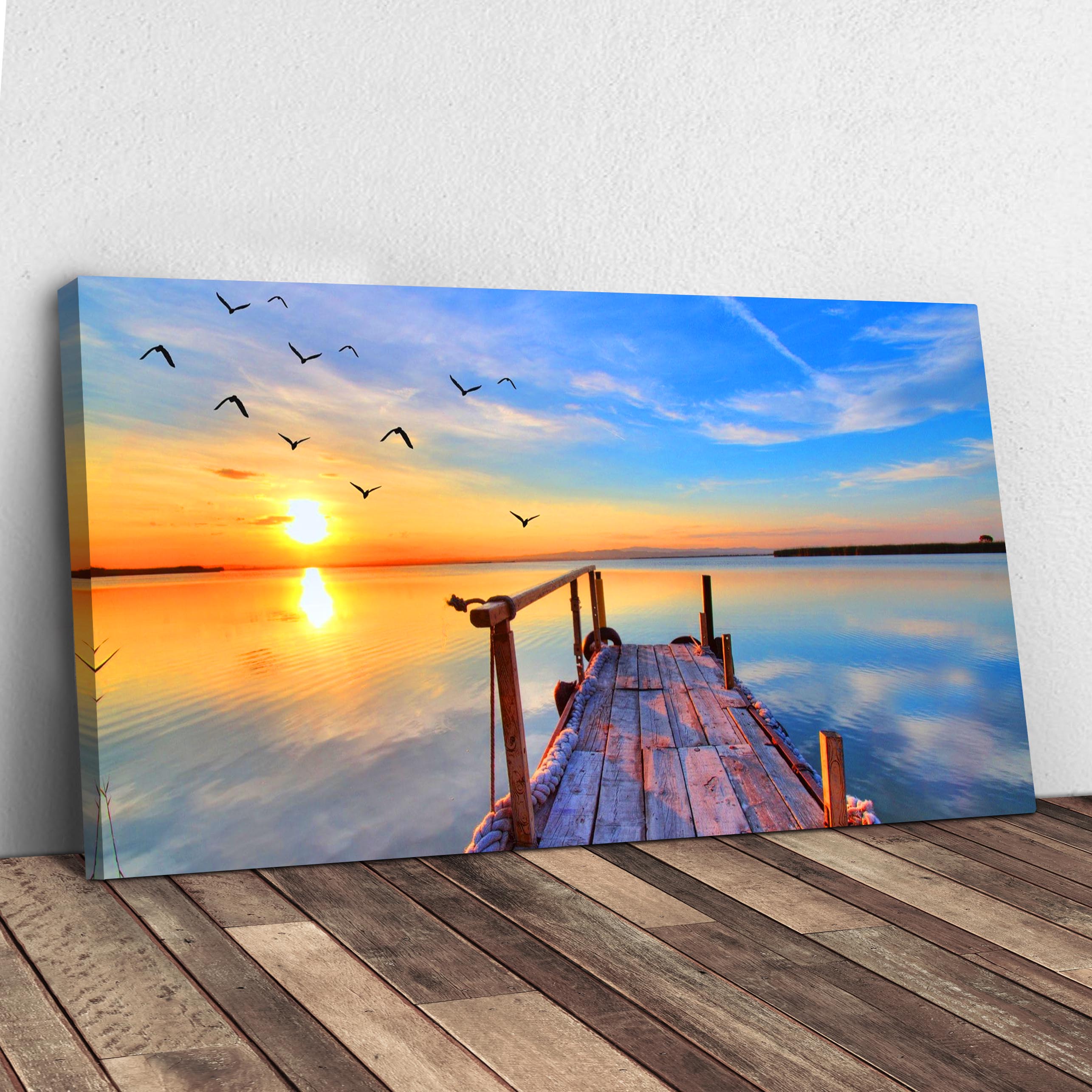 Dock Sunset View Canvas Wall Art on sale at MyriadMart