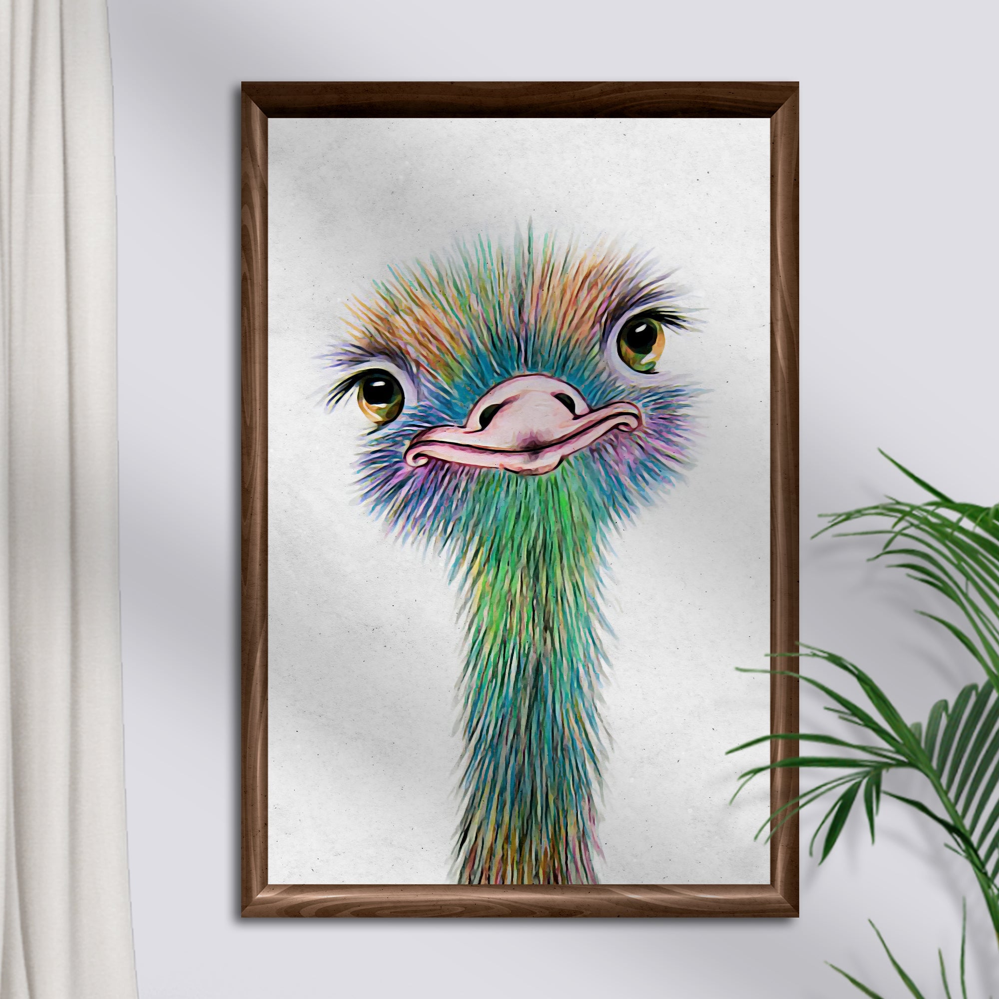 Watercolor Ostrich Canvas Wall Art II on sale at MyriadMart