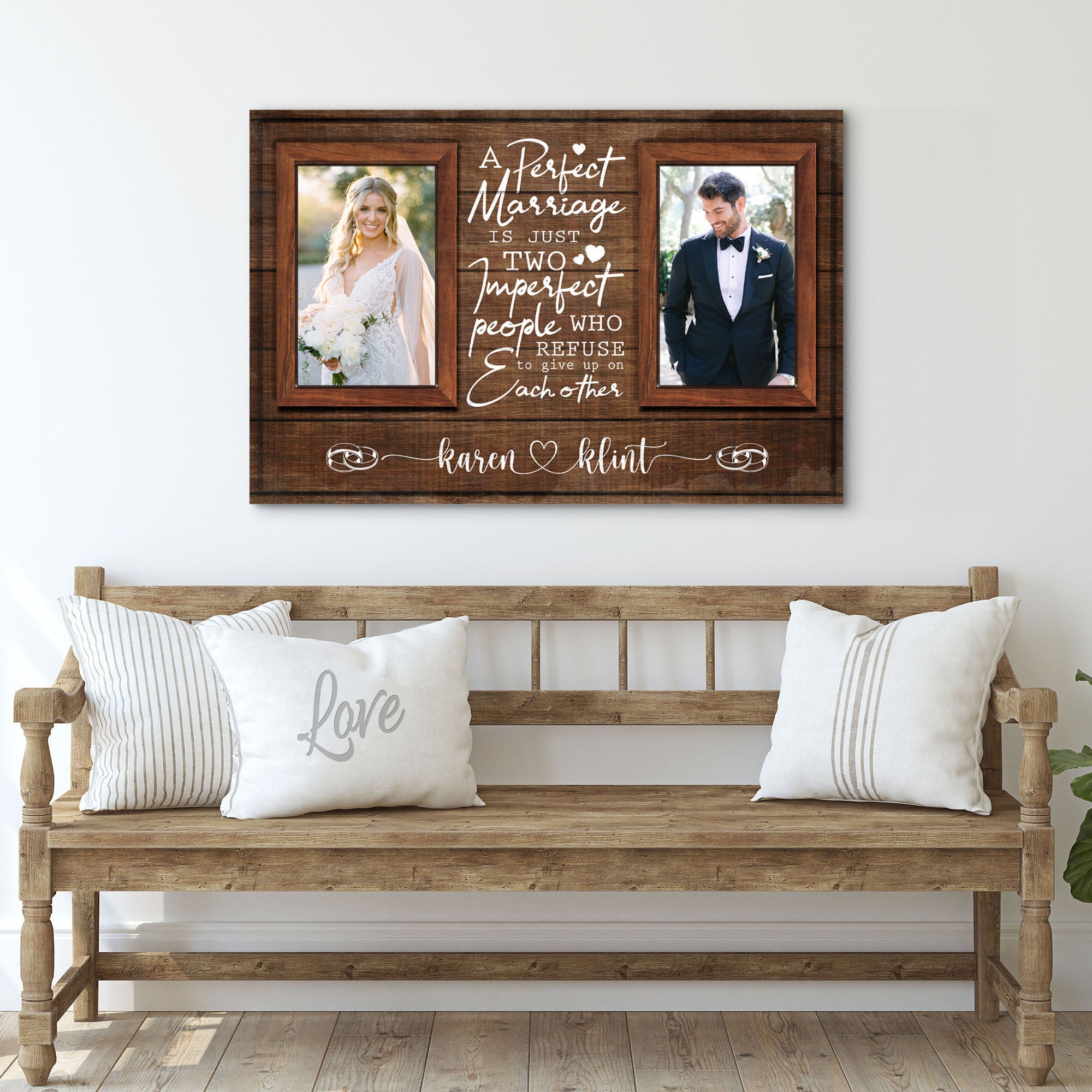 A Perfect Marriage Is Just Two Imperfect People Sign on sale at MyriadMart