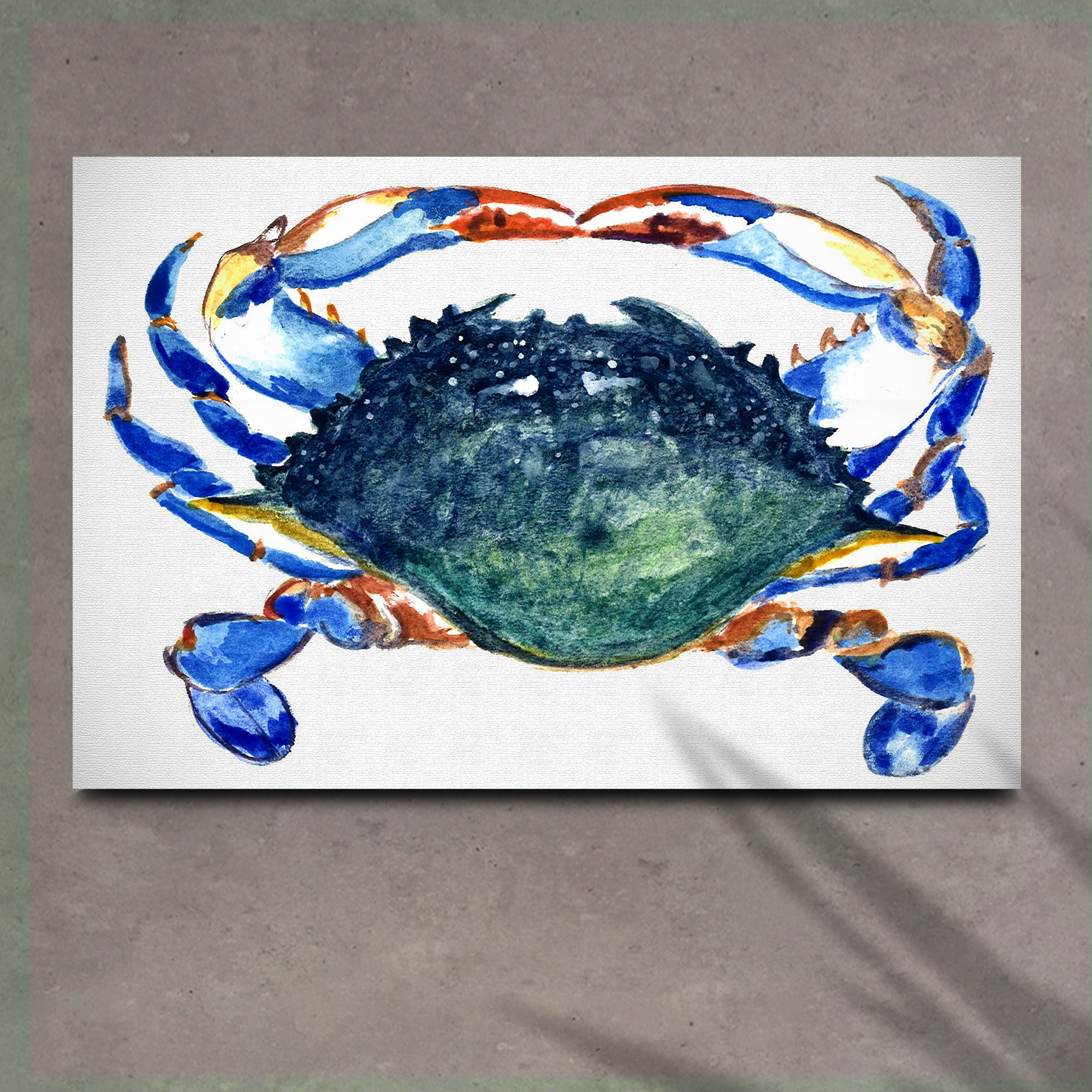 Crab Art Watercolor Canvas Wall Art on sale at MyriadMart