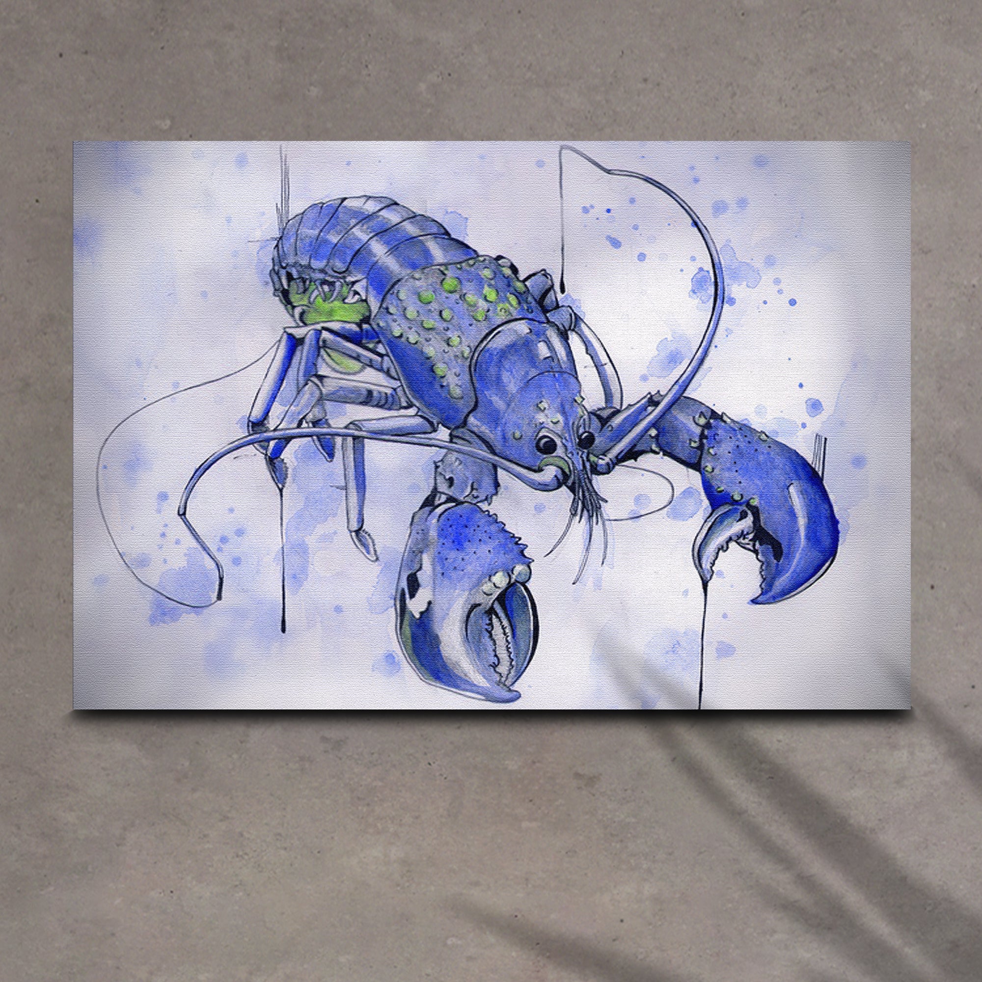 Lobster Watercolor Painting Canvas Wall Art VI on sale at MyriadMart
