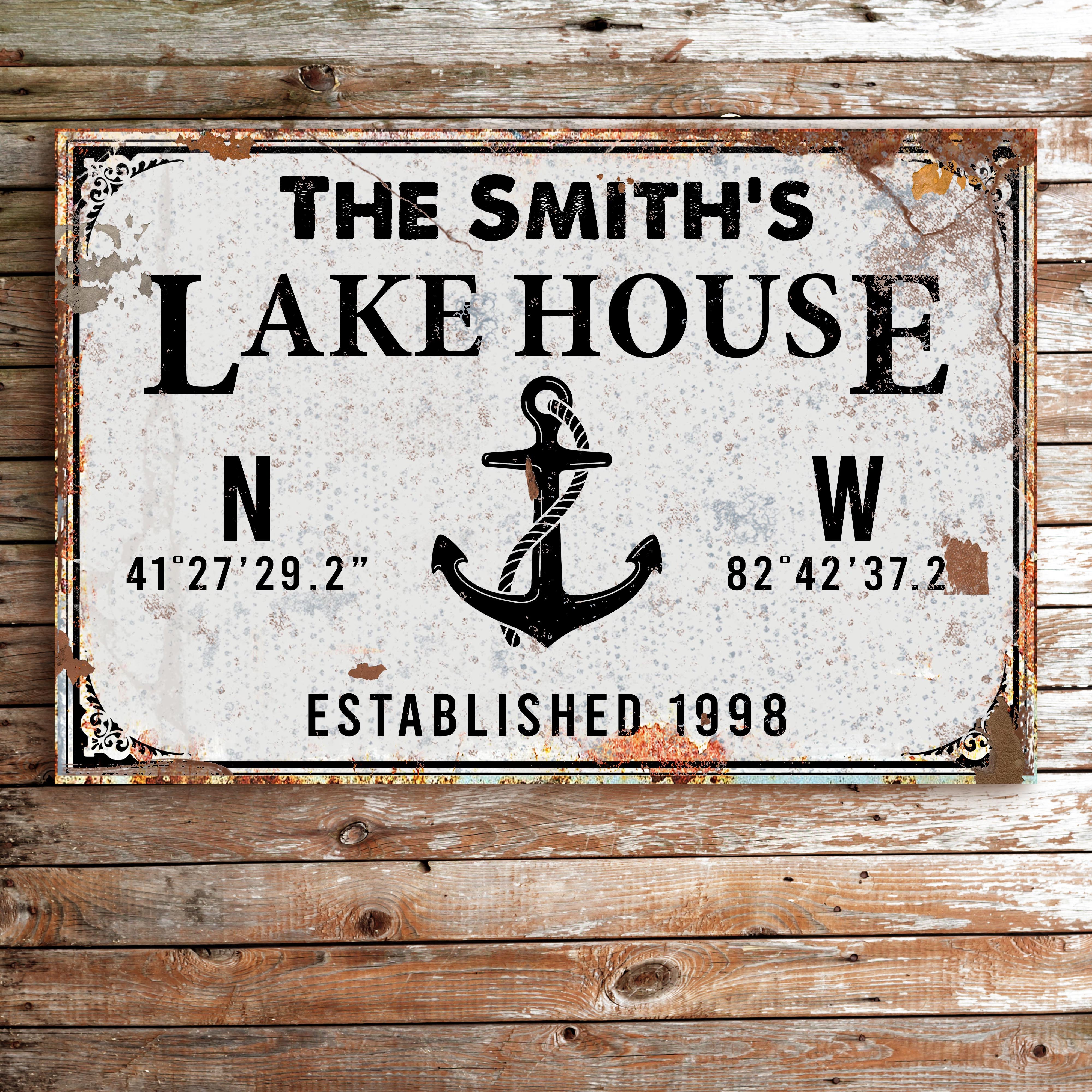 Family Lake House Anchor Sign on sale at MyriadMart