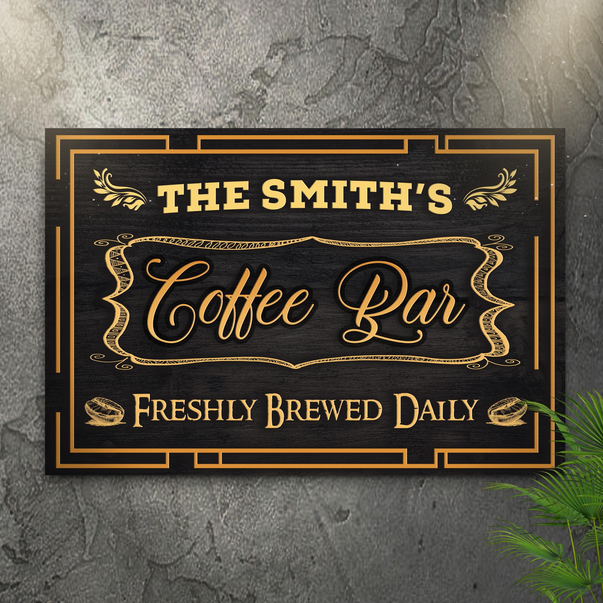Coffee Bar Freshly Brewed Daily Sign on sale at MyriadMart