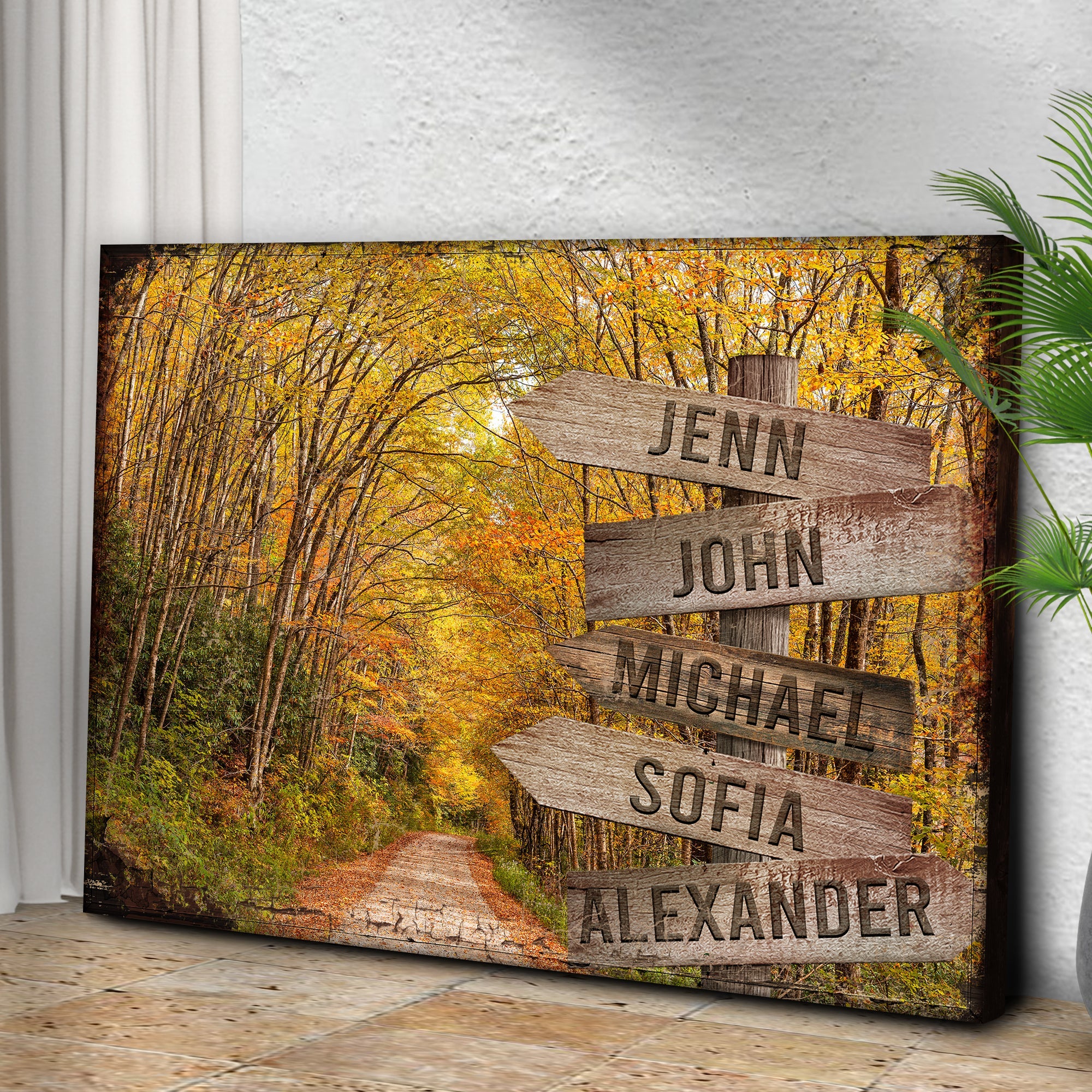 Autumn Road Family Name Sign on sale at MyriadMart