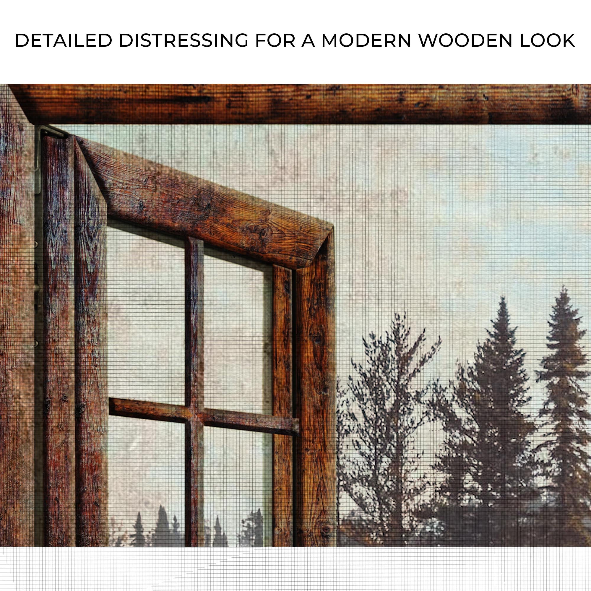 Foggy Autumn Lake View By The Window Canvas Wall Art on sale at MyriadMart