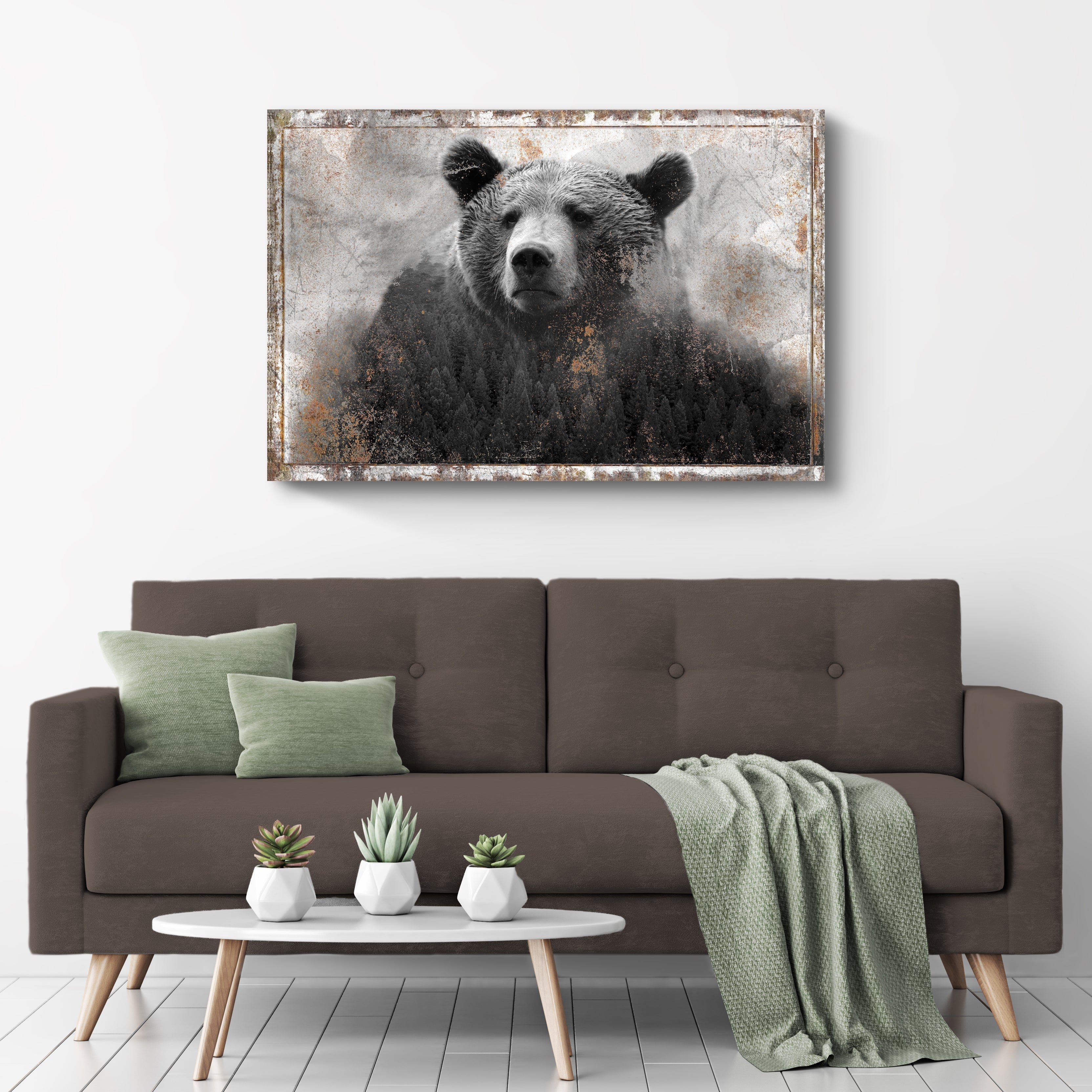 Animals Forest Bear Brown Canvas Wall Art on sale at MyriadMart