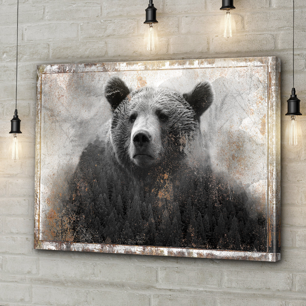 Animals Forest Bear Brown Canvas Wall Art on sale at MyriadMart