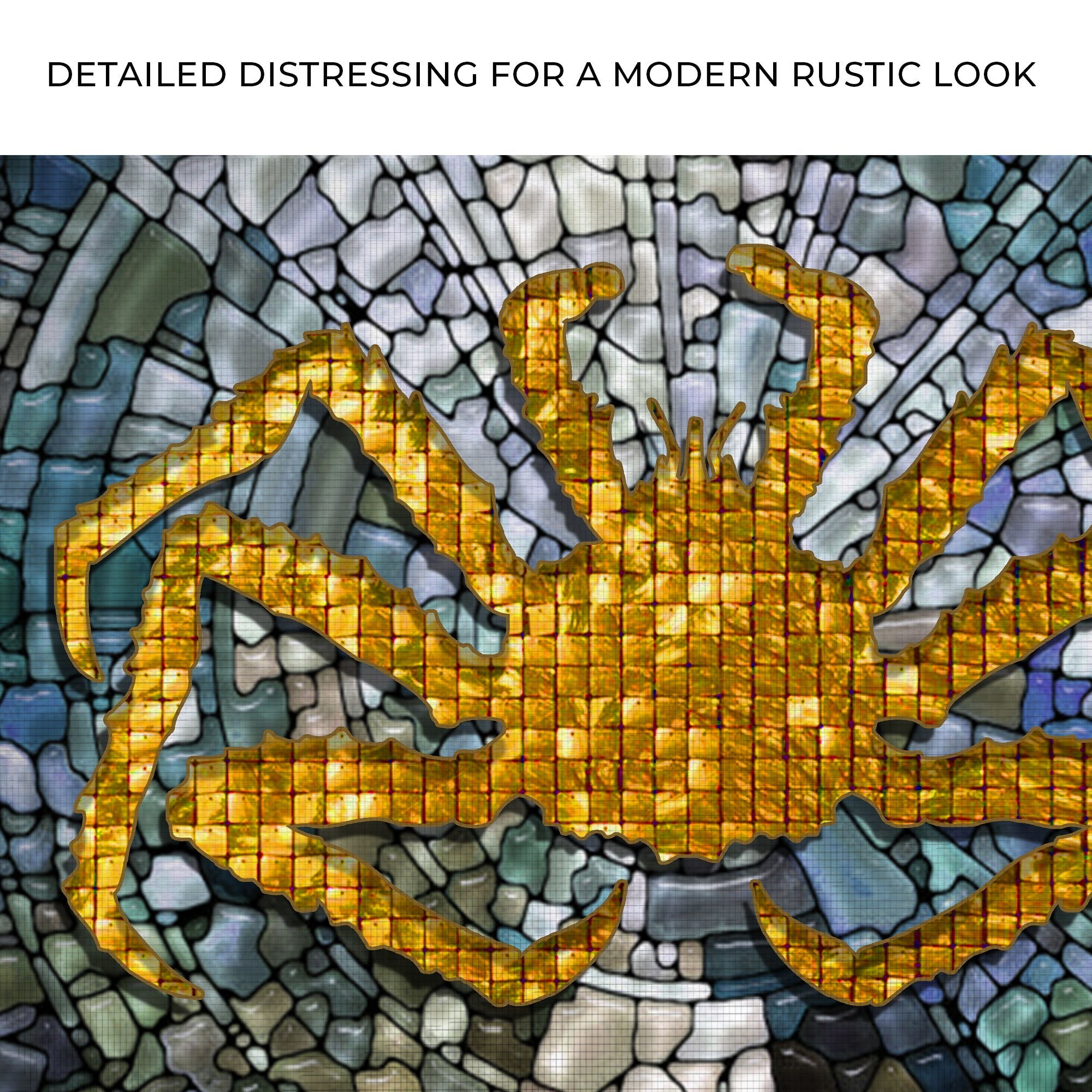 King Crab Mosaic Décor Canvas Wall Art on sale at MyriadMart