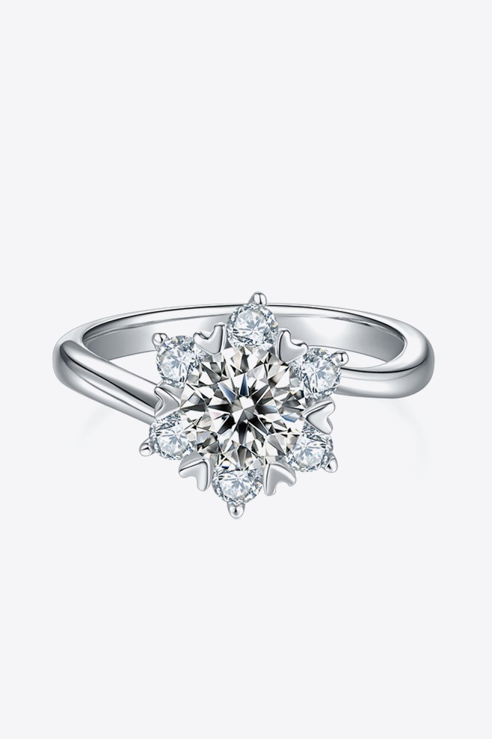 1 Carat Moissanite 925 Sterling Silver Cluster Ring - MyriadMart - jewelry