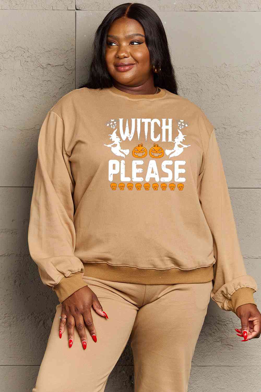Simply Love Full Size WITCH PLEASE Graphic Sweatshirt, MyriadMart