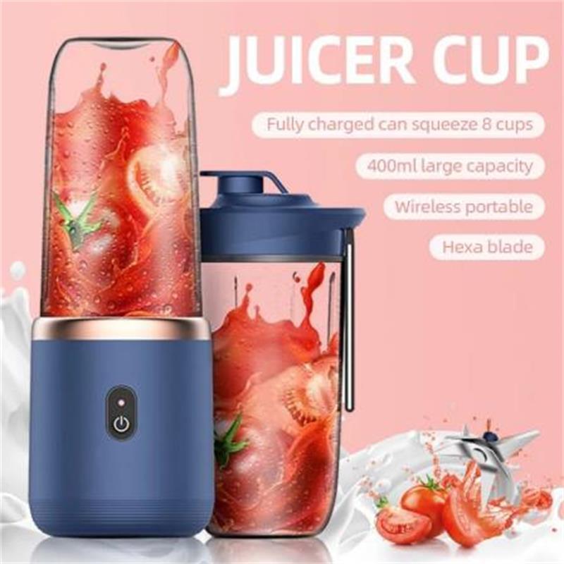 Portable Small Electric Juicer Stainless Steel Blade Juicer Cup Juicer Fruit Automatic Smoothie Blender Kitchen Tool