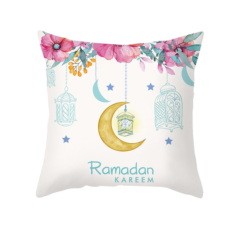 2023 Eid Mubarak Pillowcase Decor for Home Sofa Cushion Cover Islamic Ramadan Kareem Decoration Mosque Muslim Pillow Cover Gifts
